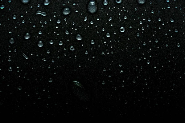 Gotas Brilhantes Água Contexto Cores Foco Seletivo Escuro Tonificado — Fotografia de Stock