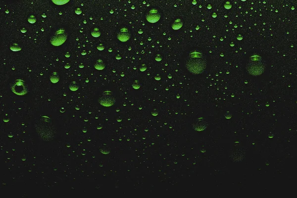 Sparkling Drops Water Color Background Selective Focus Green Toned — Stock Photo, Image