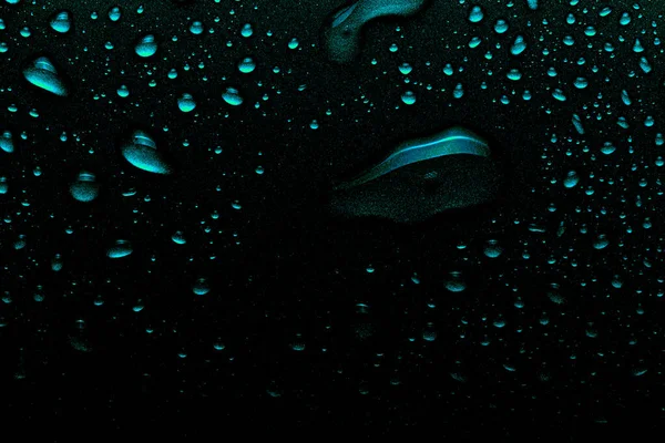 Funkelnde Wassertropfen Auf Einem Farbigen Hintergrund Selektiver Fokus Grün — Stockfoto