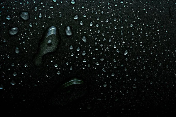 Яскраві Краплі Води Кольоровому Фоні Вибіркове Фокусування Зелений Затонування — стокове фото