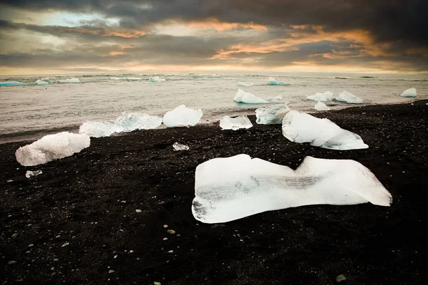Jokulsarlon Buzulunun Buzdağları Zlanda — Stok fotoğraf