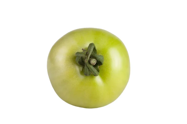 Tomate verde imaturo isolado sobre fundo branco — Fotografia de Stock
