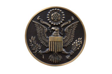 Bronz mühür beyaz zemin üzerine izole Amerika Birleşik Devletleri 