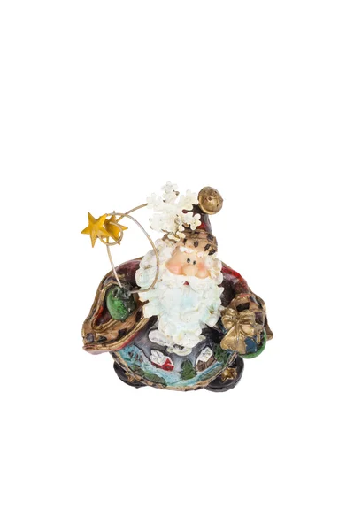 圣诞老人孤立的白色背景上的陶瓷雕像 — 图库照片
