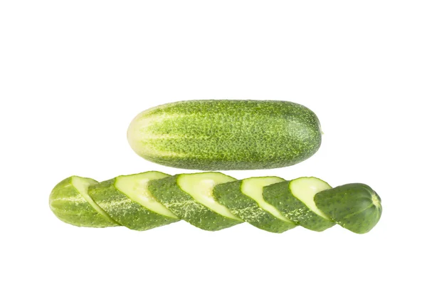 Chopped cucumber isolated on white background — Stock Photo, Image