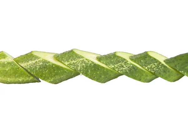 Chopped cucumber isolated on white background Stock Picture