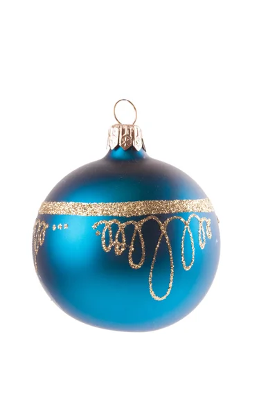 Old blue christmas decoration ball isolated on white Stock Image