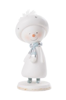 Beyaz bir arka plan üzerinde izole bir eşarp ile Funny snowman 