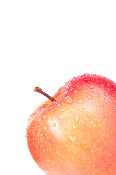 Apple med dråber i hjørnet isoleret på en hvid baggrund. S e - Stock-foto