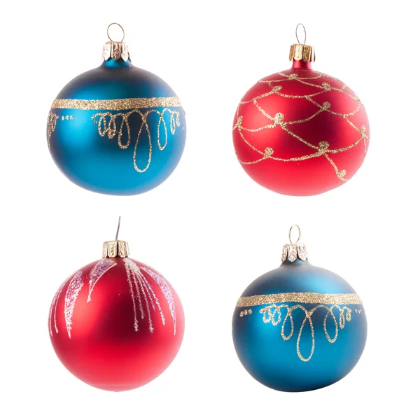 Four christmas decoration ball isolated on white — Stock Photo, Image