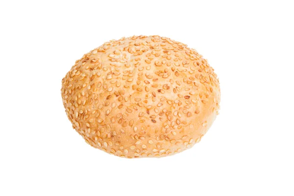 Pane con sesamo isolato su fondo bianco — Foto Stock