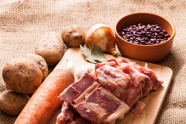 Establecer sopa de frijol en saqueo — Foto de Stock