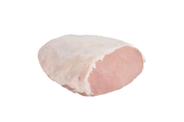 Trozo de cerdo crudo aislado sobre fondo blanco — Foto de Stock