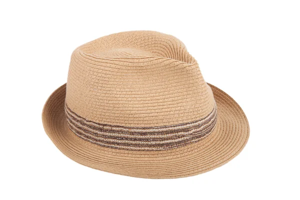 Dość słomkowy kapelusz izolowane na białym tle — Zdjęcie stockowe