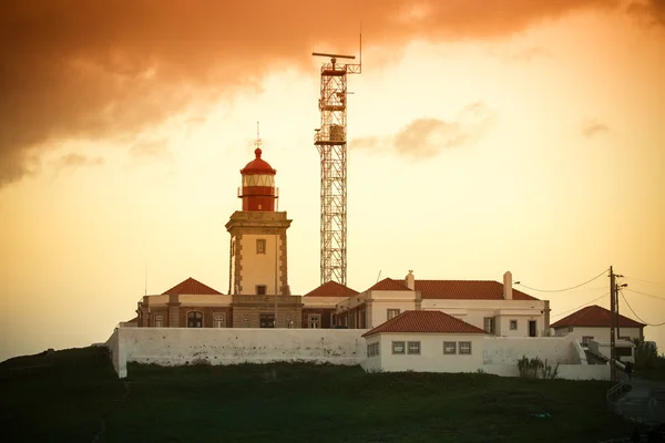 Faro del cabo de Roca en Portugal, el punto más occidental de Europa (Ca — Foto de Stock