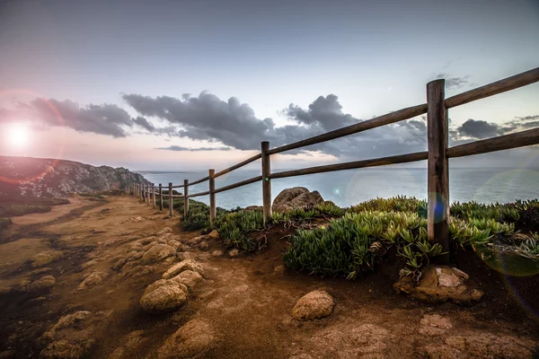 Cerca de madeira no Cabo Roca (cabo da roca ) — Fotografia de Stock