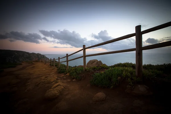 Valla de madera en Cabo Roca (cabo da roca ) —  Fotos de Stock