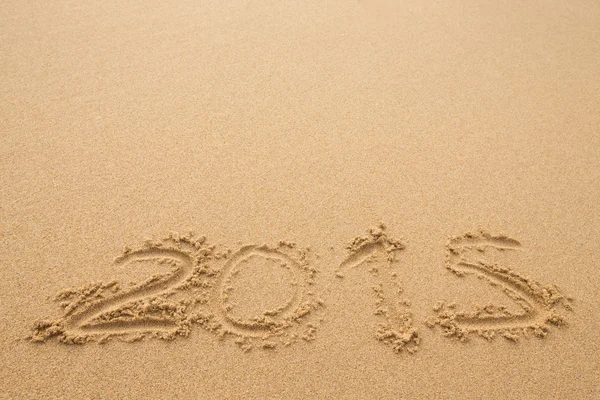 Inscription on the sand - "2015" Stock Picture