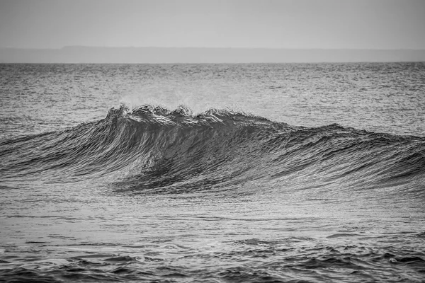 Siyah ve beyaz renklerde düşen okyanus dalgası — Stok fotoğraf