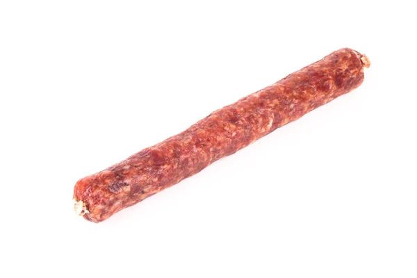 Salami auf weißem Hintergrund — Stockfoto