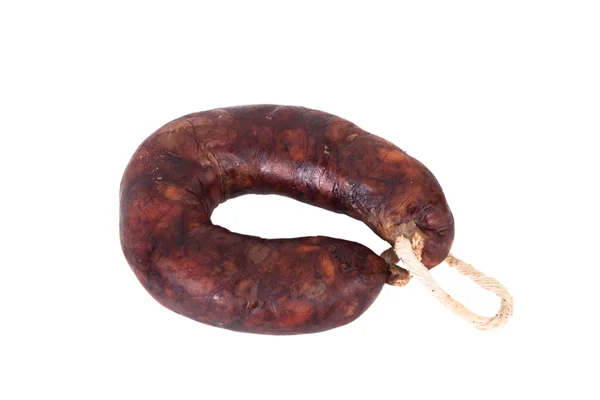 Saucisses maison isolées sur fond blanc — Photo