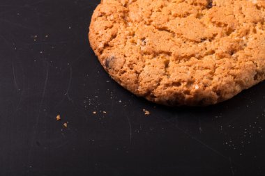 Eski püskü arka planda yulaf kurabiye. renkli. alan ile