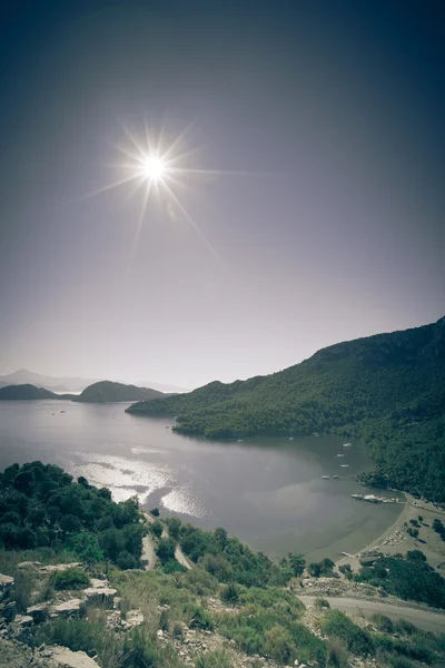 The morning sun shining on the bay. Turkey. tinted — Stock Photo, Image