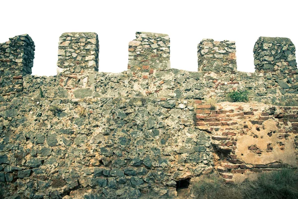 Väggen på ruinerna av fästningen i gamla staden Alania, Turkiet. Tonas — Stockfoto