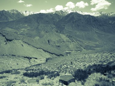 Tacikistan. Görüş belgili tanımlık nehir Panj otoyolda Pamir ve inci