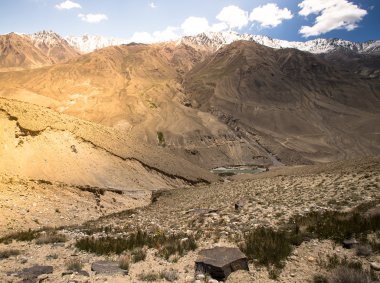 Tacikistan. Görüş belgili tanımlık nehir Panj otoyolda Pamir ve inci