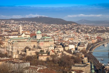 Gellert Hill, Macaristan Budapeşte görünüm. Evler, nehir Danub