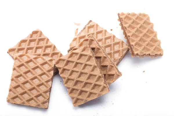 Waffels de chocolate no fundo branco — Fotografia de Stock