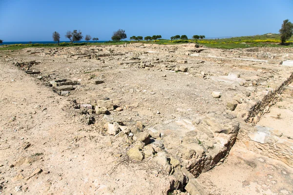 Área pedregosa sítio arqueológico na costa do Mediterrâneo — Fotografia de Stock