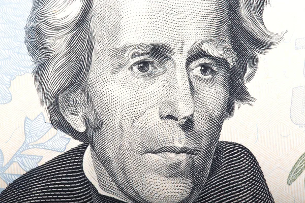 Portrét bývalého prezidenta USA Andrew Jackson na 20 d — Stock fotografie