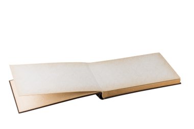 Beyaz arka plan üzerinde izole eski açılan fotoğraf albümü