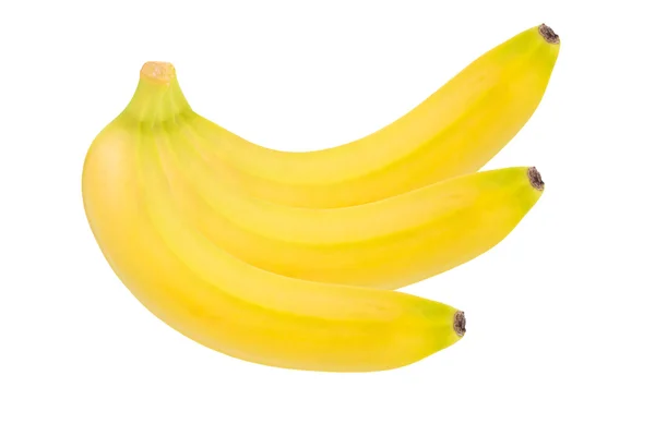 Τρεις μπανάνες απομονωμένες σε λευκό φόντο — Φωτογραφία Αρχείου