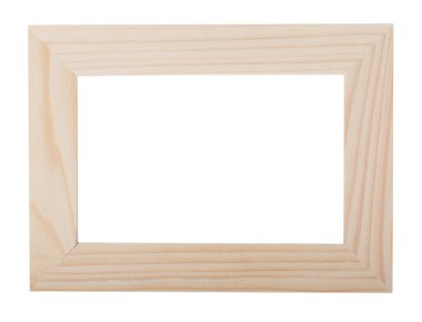 Light wooden frame on a white background