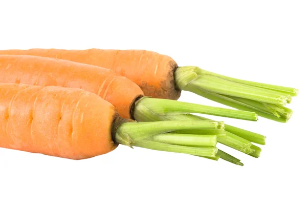 Three carrots isolated on a white background — Stock Photo, Image