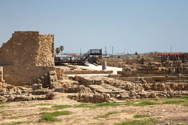 Starożytne ruiny w archeologiczne Park Paphos, Cypr — Zdjęcie stockowe