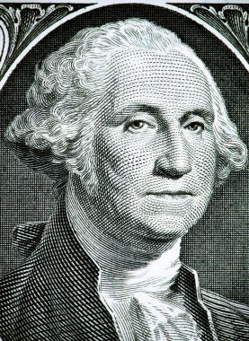 George Washington portre bir dolarlık banknot üzerinde yakın çekim. Tonda