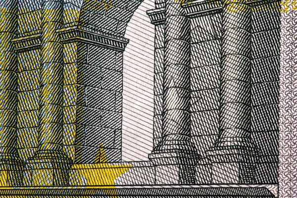 Close up macro detail of euro money banknotes. Toned — Stock Photo, Image