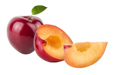 Işık arka plan üzerinde taze sulu Erik. Kolaj