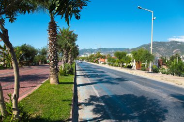 Güzel set yürüyüş ve spor otomobil yolda
