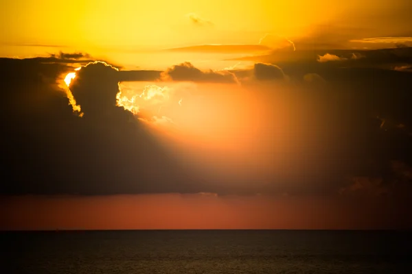 Beautiful sunset over mediterranean sea. Toned — Stock Photo, Image