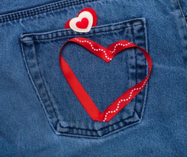 Tekstil kalpler. Romantik aşk kot arka plan Tema