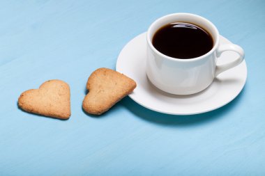 Kahve Kupası mavi ahşap tablo