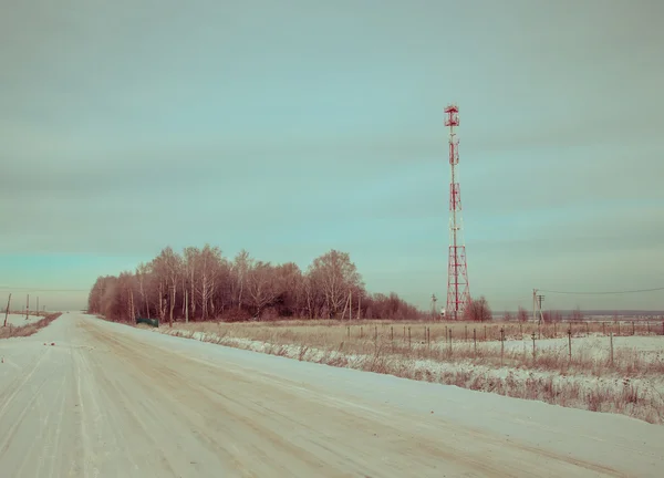 冬のロシア地方風景。選択と集中。トーン — ストック写真