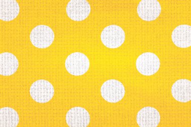 Mutfak Arkaplan Tekstil Sarı Büyük Beyaz Benekli