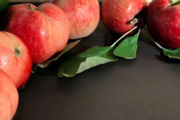 Natural Food Background Copy Space Red Apples Close — Stockfoto
