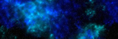 Yıldız tozu ve parlayan yıldızlarla dolu bir arka plan. Gerçekçi kainat ve renkli nebula. Renkli galaksi. 3d illüstrasyon.